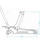 Домкрат подкатной 4 т, низкий подхват, педаль NORDBERG N32039